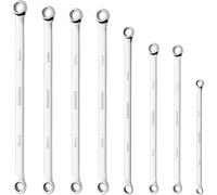 BINGCOBBER Set di 8 chiavi a doppio occhio miste, chiave poligonale extra lunga 8-24 mm