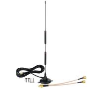 Bingfu Antenna 4G LTE GSM 10 dBi SMA Maschio Con Base Magnetica Cavo 3 m, Cavo Splitter SMA Doppio, per Router LTE, Hotspot, Gateway Cellulari e Dispositivi IoT