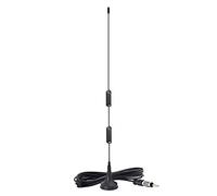 Bingfu Antenna Auto Interna Autoradio FM AM Amplificata Adattatore DIN | Base Magnetica, Cavo 3 m, per Amplificatore Tuner Radio Auto Android, Lettore Audio, Camper, Camion, Nautica Barca, Veicolare