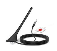 Bingfu Antenna Autoradio FM/AM Universale 22 cm Montaggio sul tetto con Base di Montaggio, Cavo da 5 m, Connettore Spina DIN per Ricevitore Unità Principale Stereo Auto Camion SUV
