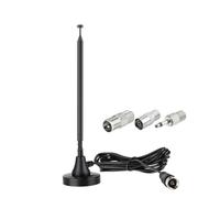 Bingfu Antenna Radio DAB+ FM, Antenna Telescopica Digitale con Base Magnetica, Cavo Coassiale 3 m, Set Adattatori, 75 Ohm per Ricevitore Stereo e Sistemi AV Casa