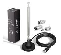 Bingfu Antenna Radio DAB FM Interni 79 cm Stilo Telescopico Digitali Antenna Radiolina Ricambio con Base Magnetica Cavo da 3 m 75 ohm per Stereo Case Ricevitore AV Audio Video Sintonizzatore Tuner