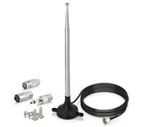 Bingfu Antenna Radio DAB FM Interni Antenna Telescopica Digitale con Base Magnetica, Cavo 3 m, Adattatori 3 per Ricevitore Stereo Radio DAB FM Case