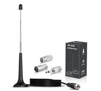 Bingfu Antenna Radio FM DAB Interni 75 ohm Base Magnetica Telescopica Cavo Prolunga da 3 m per Amplificatore Stereo Casa Sintonizzatore HiFi
