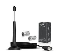Bingfu Antenna Radio FM DAB Interni 75 ohm Base Magnetica Telescopica Cavo Prolunga da 3 m per Ricevitore Stereo Casa Sintonizzatore HiFi