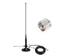 Bingfu Antenna Radio VHF UHF 136-174MHz 400-460MHz Doppia Banda PL259 Maschio Base Magnetica con Kit Aereo di Terra per Radio Bidirezionale Radio a Due Vie Radio Mobile (TON00710)