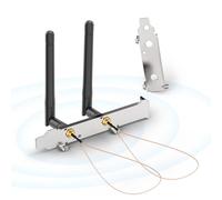 Bingfu Antenna WiFi 2,4 GHz 5,8 GHz 3dBi MIMO RP-SMA Maschio + Cavo 20cm da Presa Micro Coassiale 0.3mm + Copertura Slot PCI per Scheda di Rete Wireless Mini PCI Express PCIE Router WiFi Laptop PC
