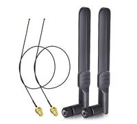 Bingfu Antenna WiFi 2,4GHz 5GHz Bibanda 8dBi RP-SMA Maschio Omnidirezionale,Cavo 25cm da Prise Micro Coaxiale 0.25mm a RP-SMA per Scheda di Rete Wireless Intel M.2 NGFF Telecamera Router WiFi,2 Pacchi