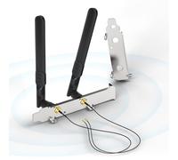 Bingfu Antenna WiFi Bibanda 2,4 GHz 5,8 GHz 8dBi RP-SMA Maschio + Cavo da Prise Micro Coaxiale 0.25mm + Copertura Slot PCI per Scheda di Rete Wireless Intel M.2 NGFF Router Adattatore WiFi Laptop PC