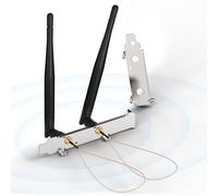 Bingfu Antenna WiFi Bibanda 2,4 GHz 5,8 GHz RP-SMA Maschio + Cavo 20cm da Presa Micro Coassiale 0.3mm + Copertura Slot PCI per Scheda di Rete Wireless Mini PCI Express PCIE Router WiFi Laptop PC