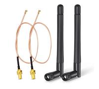 Bingfu Antenna WiFi Dual Band 2,4 GHz 5 GHz 5,8 GHz 3dBi MIMO RP-SMA maschio WiFi antenna (2 pezzi) + 2 x 30 cm mini a RP-SMA cavo per router Wireless Mini PCI Express PCIE adattatore scheda di rete