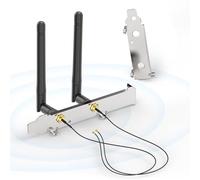 Bingfu Antenna WiFi M.2 da 2,4 GHz 5 GHz 5,8 GHz 3dBi MIMO RP-SMA maschio + 2 cavi Ngff da Ipex4 a Rp-SMA da 12" + staffa slot PCI per scheda di rete wireless M.2 NGFF Intel Adattatore WiFi Laptop