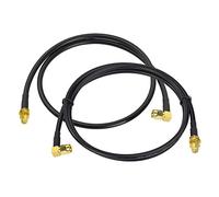 BINGFU Prolunga per antenna radio Ham, cavo coassiale SMA da maschio ad angolo retto a femmina, RG58, 1 m, confezione da 2 pezzi, per radio Ham, Kenwood, Baofeng, Yaesu, Vertex Standard, Horizon,