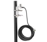 Bingfu Staffa di Montaggio Antenna in Acciaio Inossidabile con Bulloni a U, Foro da 16 mm, Cavo coassiale RG58 UHF PL259 a SO239 5 m per Radio Mobili e Amatoriali