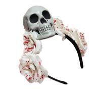 BINGGA Cerchietto teschio fatto a mano per bambina strega teschio, sangue scuro maschere halloween festa streghe