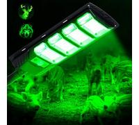 BINGLUX Luci di maiale per la caccia notturna, 10000 lm, luci verdi da caccia con telecomando, sensore di movimento e impermeabile, alimentatore a energia solare, luce verde per caccia maiali, cervi,