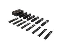 BINGNU 15 pz Blocchi di Installazione Calibro di Altezza Set Precisione in Alluminio Barre di Installazione Tavolo del Router Seghe Accessori 1/16 "La Lavorazione del Legno Set Up(Noir)