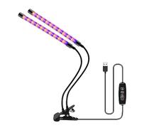BINGNU 30-150 LED USB Grow Light Phytolamp for Piante con Controllo Fitolamp a Spettro Completo, Lampada Phyto for piantine di Fiori Domestici(2 Head USB-60LED)