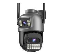 BINGNU Telecamere di sicurezza, Telecamera IP 10MP 5K for esterni, Wi-Fi, PTZ, doppia lente, sorveglianza HD 5G, con rilevamento umano, monitoraggio e visione notturna per la casa(10MP 64G SD Card)