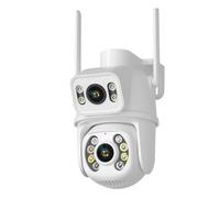 BINGNU Telecamere di sicurezza, Telecamera IP di sicurezza CCTV esterna wireless PTZ da 8 MP 4K con doppio obiettivo e schermo rilevamento umano tramite IA per la casa(8MP NO SD Card)