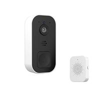 BINGNU Videocitofono, Campanello wireless esterno for porta impermeabile Smart Home Set Citofono vocale Telecamera di sicurezza for visione notturna a infrarossi(White)
