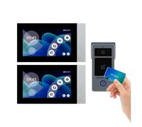 BINGNU Videocitofono, Kit videocitofono intelligente Tuya Wi-Fi 1080P a 2 fili, schermo LCD IPS da 7'', telecamera, campanello, sicurezza porta D41(1to2 7 inch)