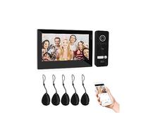 BINGNU Videocitofono, TUYA Video Citofono Campanello 7 Pollici 1080P Monitor Touchscreen Con Telecamera cablata APP/Swipe Card Sblocco(1M1D)