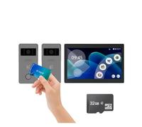 BINGNU Videocitofono, Videocitofono intelligente con touch screen LCD da 10" a 2 fili, videocitofono visione notturna, Tuya for ville, case e appartamenti D2(2to1 10inch TF 32GB)