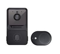 BINGNU Videocitofono, Videocitofono Smart Home Visione notturna a infrarossi Telecamera di allarme for la sicurezza domestica esterna Pulsante wireless 480P Campanello(Noir)