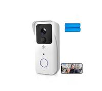 BINGNU Videocitofono, Videocitofono WiFi 5G 2.4G 1080P Tuya Smart, citofono wireless esterno, telecamera impermeabile, campanello con suoneria(White Option 1)