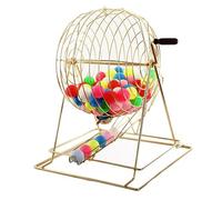 Bingo Cage - Macchina da disegno con 100 palline per raccolta fondi ed eventi, in metallo, per feste e attività