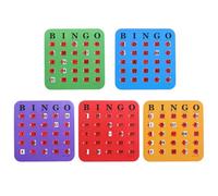 Bingo Cards Reusable, 5 pezzi Portable Bingo Game with Slide Cards - 17 x 17,4 cm Fun Logic Thinking Game For Home Office Gatherings Travel Camping Party Supplies