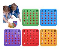 Bingo Cards Reusable, 5-Piece Set with Sliding Window, Logic Thinking Game, Party Activity for Home, School, Office, Family Gatherings, Camping, Fun Educational Entertainment