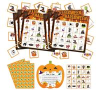 Bingo di Halloween,Halloween bingo,24 Giocatori Carte da Gioco Bingo,Bambini Bingo carte,Gioco per Feste di Halloween,per Aula attività in famiglia,Scuola Attività,giochi per feste di Halloween