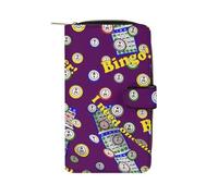 Bingo Dots Viola Carino Lungo Portafogli Grande Capacità Portafoglio Fibbia Borsa Blocco Pochette per Bill Cash Coin Card Key Purse, Stile:, 19.7x11x3.5cm, Per tutte le stagioni
