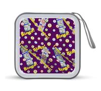 Bingo Dots viola divertente CD Case Holder Organizer 40 Capacità DVD Collection Storage Bag Portafoglio per Auto Casa Viaggio