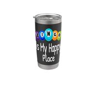 Bingo è il mio posto felice Vincitore amante dei giocatori di bingo divertente Bicchiere termico in acciaio inox doppia parete
