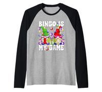 Bingo Is My Game Funny GNOME Saying for Crazy Bingo Lady Maglia con Maniche Raglan