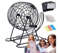 Bingo Lottery Machine - Dispenser a sfera professionale, gabbia di spinner manuale | Strumento di disegno per eventi resistenti per feste con palline numeriche per casa con titolare per giochi scolast