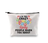 Bingo Player Gift Bingo Game Amante Regalo Casinò Gioco d'azzardo Regalo I'm The Crazy Bingo Lady Lucky Bingo Bag, Bingo Lady Bag Eu, Borsa cosmetica con stampa