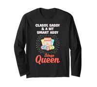 Bingo Queen Sassy Bingo Player Classy Gioco Umorismo Notturno Maglia a Manica