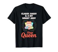 Bingo Queen Sassy Bingo Player Classy Gioco Umorismo Notturno Maglietta