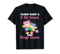 Bingo Queen Sassy Bingo Player Classy Gioco Umorismo Notturno Maglietta