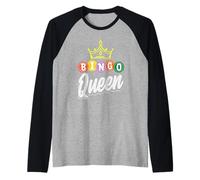 Bingo Regina Corona Colorato Giocatore di Bingo Maglia con Maniche Raglan