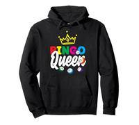 Bingo Regina Giocatore Divertente Corona Stile Colorato Felpa con Cappuccio