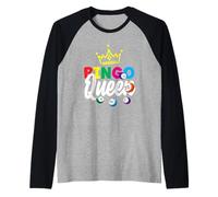 Bingo Regina Giocatore Divertente Corona Stile Colorato Maglia con Maniche Raglan