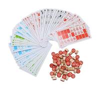 Bingo Set - Gioco divertente vintage, grande gioco di carte stampate, 90 pezzi degli scacchi e 48 carte, dispenser classico a gabbia, funzione di gioco di gruppo interattivo, intrattenimento familiare