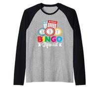 Bingo Squad 597 Giocatore di Bingo Divertimento Amante del Gioco Maglia con Maniche Raglan