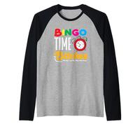 Bingo Time Bitches Giocatore di Bingo Divertimento Maglia con Maniche Raglan