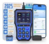 BingoHive Professional OBD2 Scanner con tester della batteria - strumento diagnostico per automobili, 3D UI 2,8 pollici IPS schermo TPU case, lettura e cancellazione codici di errore, blu